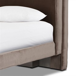 Brianne Modern Classic Grey Velvet Performance Bed - Queen|