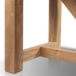 Stephie Light Brown Reclaimed Teak Rectangular Outdoor Dining Table - 118"|