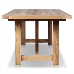 Stephie Light Brown Reclaimed Teak Rectangular Outdoor Dining Table - 118"|