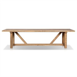 Stephie Light Brown Reclaimed Teak Rectangular Outdoor Dining Table - 118"|
