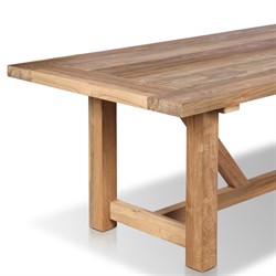 Stephie Light Brown Reclaimed Teak Rectangular Outdoor Dining Table - 118"|