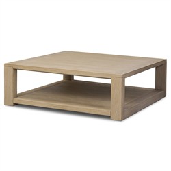 Tahoma Modern Classic Bleached Oak Square Coffee Table|