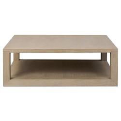 Tahoma Modern Classic Bleached Oak Square Coffee Table|