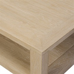 Tahoma Modern Classic Bleached Oak Square Coffee Table|