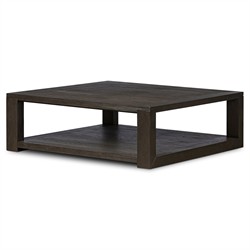 Tahoma Modern Classic Dark Brown Oak Square Coffee Table|