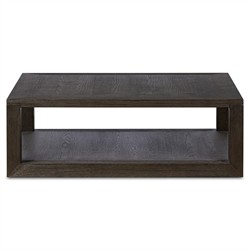Tahoma Modern Classic Dark Brown Oak Square Coffee Table|
