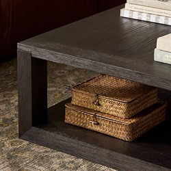 Tahoma Modern Classic Dark Brown Oak Square Coffee Table|