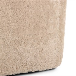 Perrin Modern Classic Beige Shearling Swivel Barrel Chair|