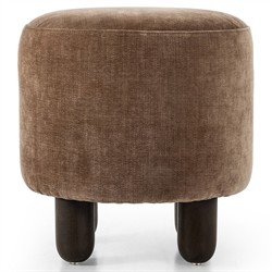 Zena Modern Classic Brown Velvet Round Ottoman|