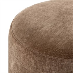 Zena Modern Classic Brown Velvet Round Ottoman|