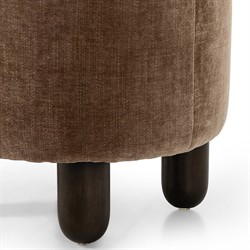 Zena Modern Classic Brown Velvet Round Ottoman|