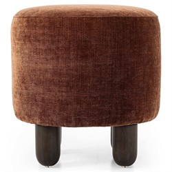 Zena Modern Classic Rust Velvet Round Ottoman|