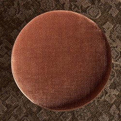 Zena Modern Classic Rust Velvet Round Ottoman|