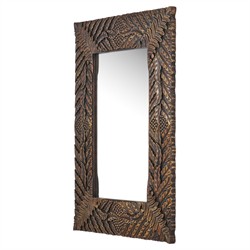 Vittoria Traditional Antique Gold Carved Wood Acanthus Leaf Wall Mirror|