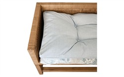 Worlds Away Monterey Garden Mist Sunbrella Natural Rattan Reversible Double Cushion Bench|