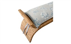 Worlds Away Sachi Garden Mist Sunbrella Natural Rattan Bench|