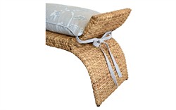 Worlds Away Sachi Garden Mist Sunbrella Natural Rattan Bench|