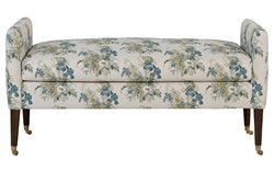 Oxford Blue Sage Linen Bench|
