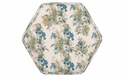 Evans Blue Sage Linen Skirted Ottoman|