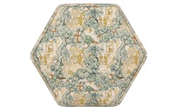 Evans Willow Green Toile Skirted Ottoman|