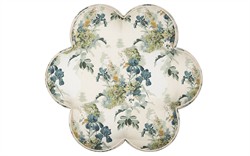 Florie Blue Sage Linen Ottoman|