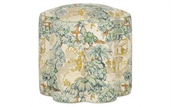 Florie Willow Green Toile Ottoman|