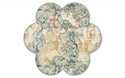 Florie Willow Green Toile Ottoman|