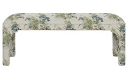 Emerson Blue Sage Linen Bench|