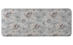 Emerson Misty Blue Linen Floral Bench|