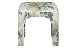 Emerson Blue Sage Linen Square Ottoman|