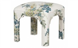 Emerson Blue Sage Linen Square Ottoman|