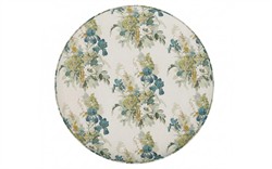 Suzie Blue Sage Linen Round Storage Ottoman|