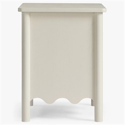 Maeva Updated Traditional Cream Oak Wood Scalloped Nightstand |