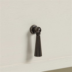 Maeva Updated Traditional Cream Oak Wood Scalloped Nightstand |