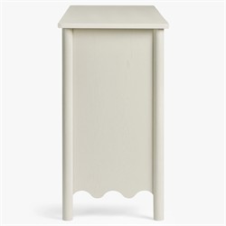 Maeva Updated Traditional Cream Oak Wood Scalloped Double Dresser|
