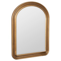 Mira Updated Traditional Antique Gold Arched Beveled Wall Mirror|