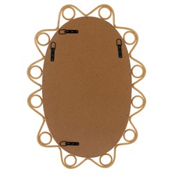 Clementine Coastal Beach Natural Rattan Oval Beveled Wall Mirror|
