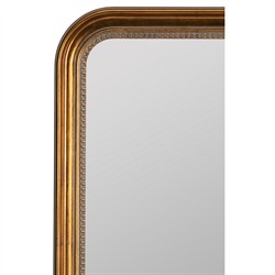 Lucienne Updated Traditional Antique Gold Arched Beveled Wall Mirror|