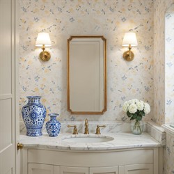 Lior Updated Traditional Antique Gold Beveled Wall Mirror|