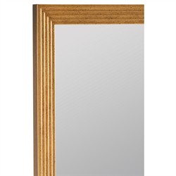 Vivienne Updated Traditional Antique Gold Rectangular Beveled Wall Mirror|