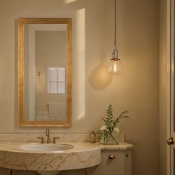 Vivienne Updated Traditional Antique Gold Rectangular Beveled Wall Mirror|