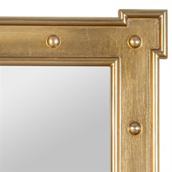 Anastasia Updated Traditional Gold Rivet Rectangular Wall Mirror|