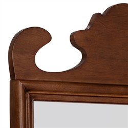 Hawthorne Traditional Brown Carved Wood Arched Wall Mirror|