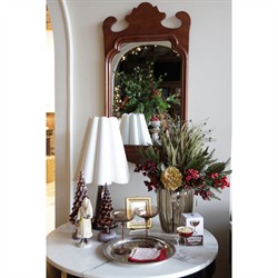 Hawthorne Traditional Brown Carved Wood Arched Wall Mirror|