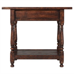 Agustin Updated Traditional Brown Reclaimed Oak Rectangular Side Table|