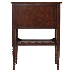 Ottilie Updated Traditional Brown Mahogany Wood Rectangular Side Table|