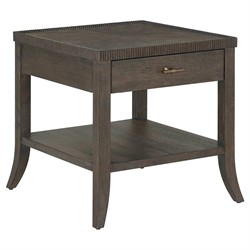Shara Updated Traditional Brown Oak Square End Table|