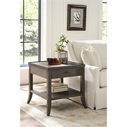 Shara Updated Traditional Brown Oak Square End Table|