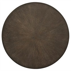 Shara Updated Traditional Brown Oak Round Side Table|