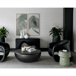 Ariston Modern Classic Sage Green Concrete End Table|